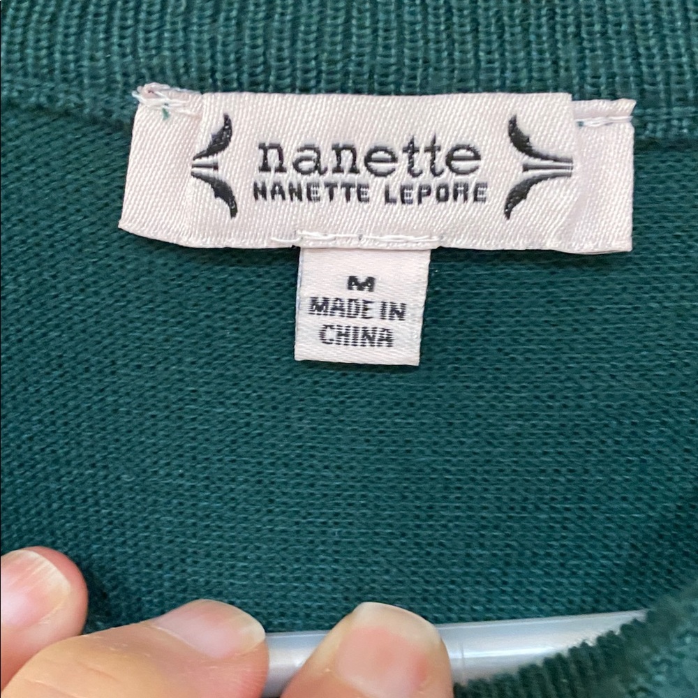 Green Sweater With Silver Studs - image 2